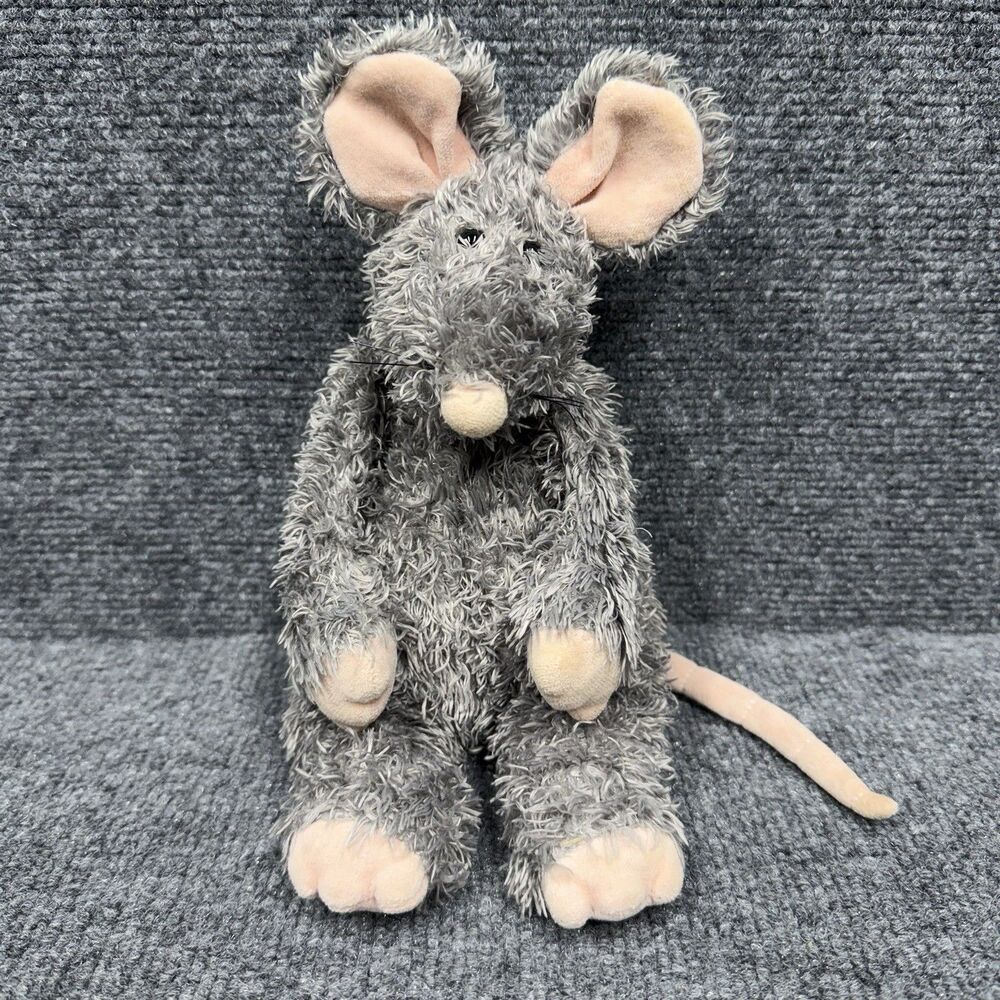 Jellycat Bunglie Mouse 11” Rare Retired Vintage Plush Grey Mouse Hard To Find